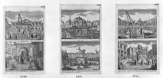 Seis estatuas reales destruidas en París, 11 de agosto de 1792